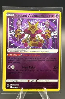 Pokemon Radiant Alakazam 059/195 Silver Tempest Radiant Rare - Image 1