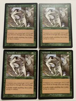4x Spidersilk Armor - NM - Playset - Mercadian Masques - Green Enchantment - MTG - Image 1