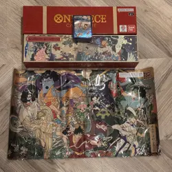 One Piece 1st Anniversary TCG Set English *No Cards* Only Box Playmat & Sleeves - Image 1
