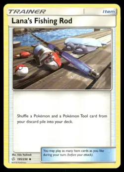 Lana's Fishing Rod 195/236 Cosmic Eclipse Pokemon TCG trading card - Image 1