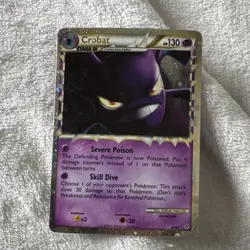 Pokemon TCG Crobat Holo Rare Prime Stage 2 Unleashed 84/95 130 HP Card Stock - Image 1