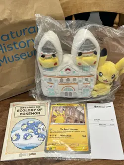 Pokemon Natural History Museum Pikachu at the Museum Promo Card, Plush & Ecology - Image 1