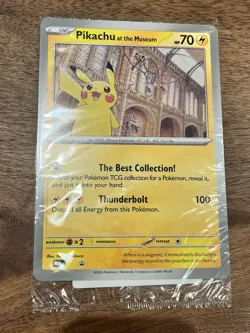 Pokemon Natural History Museum Pikachu at the Museum Promo Card, Plush & Ecology - Image 2