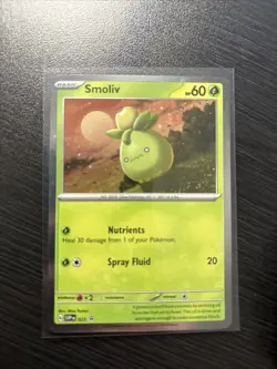 Pokemon TCG Smoliv SVP 023 Holo Black Star Promo Cosmo - Image 1