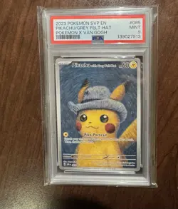 Pokemon Pikachu with Grey Felt Hat 085 SV Promo PSA 9 Scarlet & Violet 2023 - Image 1