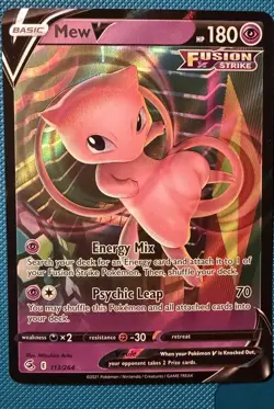 Pokemon TCG Mew V LOT OF 3- Crown Zenith 060, Fusion Strike 113, DA 069 ALL NM+ - Image 2