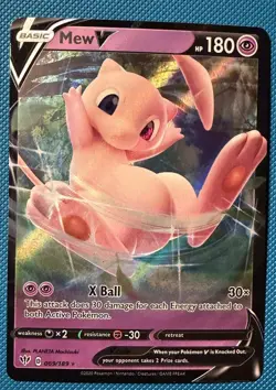 Pokemon TCG Mew V LOT OF 3- Crown Zenith 060, Fusion Strike 113, DA 069 ALL NM+ - Image 4