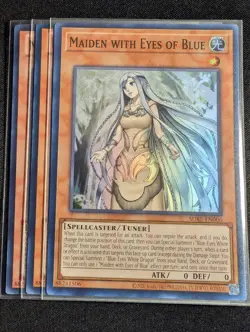 Yugioh - 3x Maiden with Eyes of Blue SDBE-EN006 Unlimited Super Rare NM - Image 1