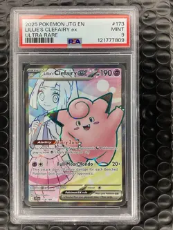 2025 POKEMON JTG EN-JOURNEY TOGETHER ULTRA RARE #173 LILLIE'S CLEFAIRY EX PSA 9 - Image 1