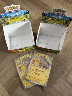 2 X Pikachu At The Museum Jumbo Cards & 2 Ascended Heroes Empty Boxes Pokemon - Image 1
