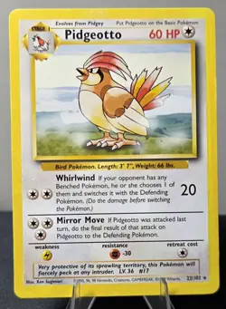 Pokemon Pidgeotto 22/102 WotC Base Set Unlimited Rare LP - Image 1