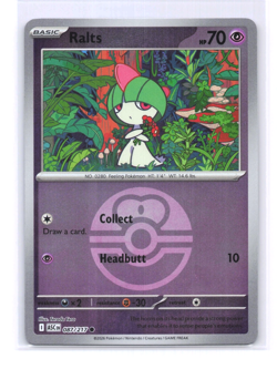 Ralts Ascended Heroes 087/217 Reverse Holo Love Ball Pokemon TCG Card MINT - Image 1