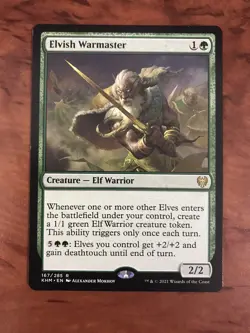 Elvish Warmaster MTG Magic the Gathering Card NM Near Mint Kaldheim KHM - Image 1