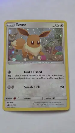 Eevee Pokemon Card Sun & Moon Black Star Promo #SM184 TCG Holo NM - Image 1