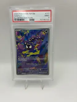 2024 Pokemon TEF En-Temporal Forces Illustration Rare #177 Gastly PSA 9 Mint - Image 1