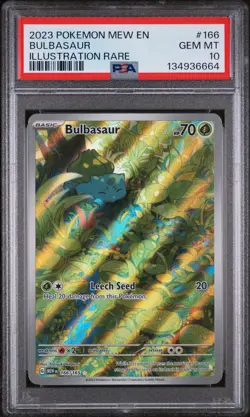 2023 POKEMON MEW EN-151 ILLUSTRATION RARE #166 BULBASAUR PSA 10 - Image 1