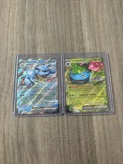 2 Pokemon TGC: Venusaur ex 001/142 & Blastoise ex 030/142 PROMOS Stellar Crown - Image 1