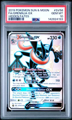2019 POKEMON SUN & MOON HIDDEN FATES #SV56 FULL ART/GRENINJA GX PSA 10 - Image 1