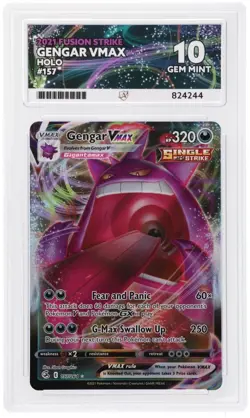ACE 10 Gengar VMAX 157/264 Fusion Strike Holo Pokemon Card - Gem Mint - Image 1