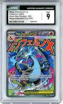 CGC MINT 9 Pokemon TCG Mega Charizard X ex 023 Me: Mega Evolution Promo Holo - Image 1