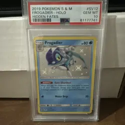 2019 POKEMON SUN & MOON HIDDEN FATES #SV12 FROGADIER-HOLO PSA 10 - Image 1