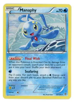 Manaphy Holo 34/135 Plasma Storm Pokemon Card - Image 1