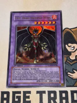 Evil Hero Inferno Wing GLAS-EN038 1st Ed Ultra Rare NM YuGiOh - Image 2