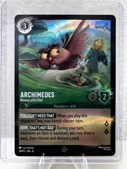 Disney Lorcana: Illumineer's Quest Archimedes - Resourceful Owl foil promo 34/P2 - Image 1