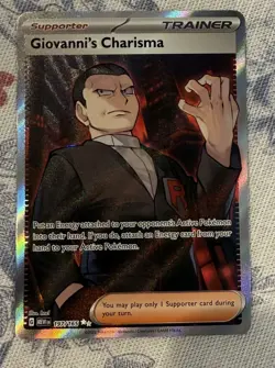 POKEMON TCG Giovanni's Charisma 197/165 Sv: Scarlet & Violet 151 Holo - Image 1