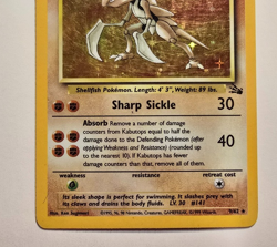 Pokemon Kabutops #9 Holo Rare Fossil- MP - Image 3