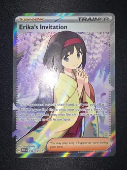 Pokemon Erika's Invitation Scarlet & Violet 151 196/165 Full Art Holo Rare - Image 1