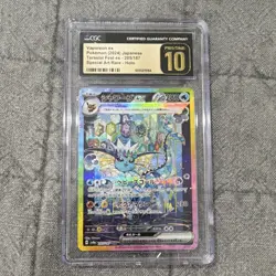 Pokemon Vaporeon ex 205/187 Terastal Fest Special Art Rare Holo CGC 10 - Image 1