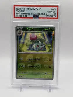 2023 POKEMON JPN SV2A-POKEMON 151 MASTER BALL REVERSE HOLO #002 IVYSAUR PSA 10 - Image 1