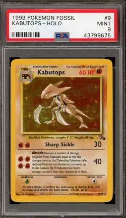 Pokemon Kabutops Fossil Unlimited Holo Rare #9 PSA 9 Mint - Image 1