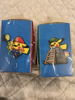 Pokemon Luigi x Pikachu Mario x Pikachu Deck Boxes UNOPENED/SEALED - NO CARDS - Image 2