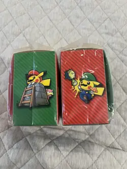 Pokemon Luigi x Pikachu Mario x Pikachu Deck Boxes UNOPENED/SEALED - NO CARDS - Image 4
