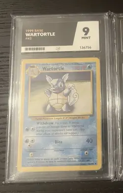 Pokemon TCG Wartortle Base Set Ace Graded 9 - Image 1
