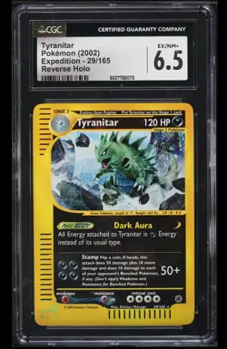 2002 Pokemon Expedition Reverse Holo Tyranitar #29 CGC 6.5 EXMT+ - Image 1