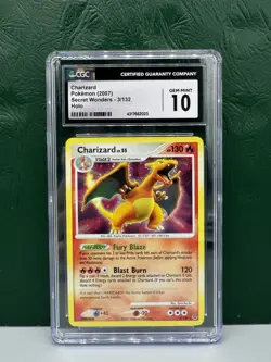 2007 Pokemon Secret Wonders Charizard Holo 3/132 CGC 10 - Image 1