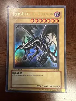 Yu-Gi-Oh Red Eyes Black Dragon SDJ-001 1st edition - LP - Image 1