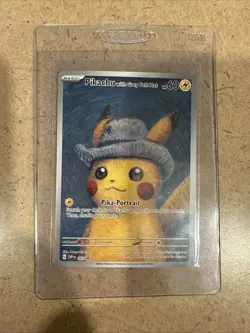 2023 Pikachu with Grey Felt Hat #085 Pokemon TCG Card w Van Gogh Museum Promo - Image 1
