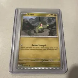 Pokemon TCG SV Black Bolt 068/086 Axew Common ERROR CRIMPED CARD Rare - Image 1