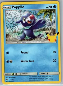 Popplio - 23/25 Holo McDonald's 25th Anniversary Promos - Pokemon Card - NM - Image 1