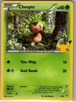 Chespin - 6/25 006/025 Holo McDonald's 25th Anniversary - Pokemon Card - NM - Image 1