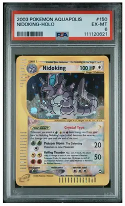 Pokemon Nidoking Aquapolis Crystal Holo Rare #150 PSA 6 - Image 1