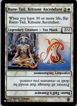 MTG Magic The Gathering Rune Tail Kitsune The List Foil Played See Scan B - Image 1