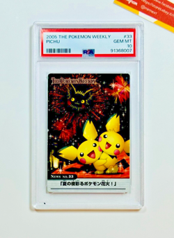 Pokemon PSA 10 Pichu #33 Pokemon Weekly 2005 Japanese - Image 1