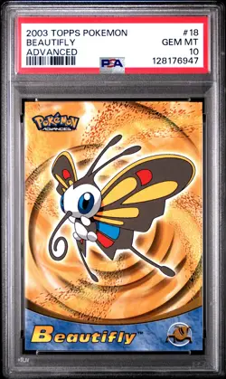 2003 TOPPS POKEMON ADVANCED #18 BEAUTIFLY PSA 10 - Image 1