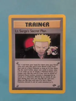 Lt. Surge's Secret Plan - 107/132 - Pokemon Gym Challenge Unlimited Rare Card NM - Image 1