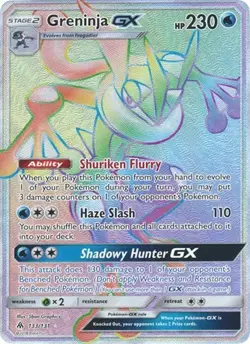Pokemon Greninja GX Secret Rare Full Art Holo 133/131 Sm-Forbidden Light - Image 2